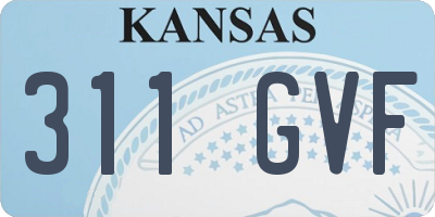 KS license plate 311GVF