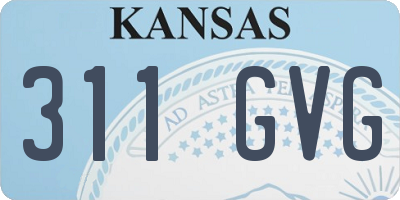 KS license plate 311GVG