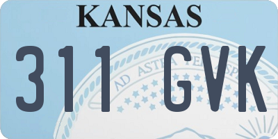 KS license plate 311GVK