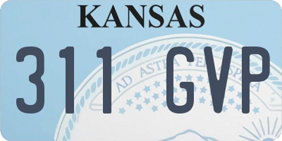 KS license plate 311GVP