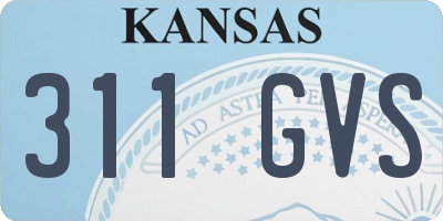 KS license plate 311GVS