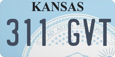 KS license plate 311GVT