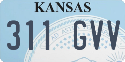KS license plate 311GVV