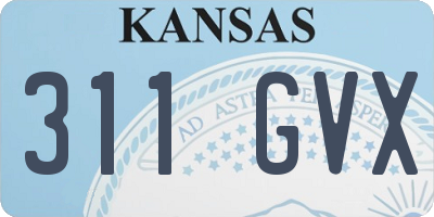 KS license plate 311GVX