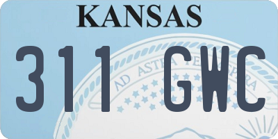 KS license plate 311GWC