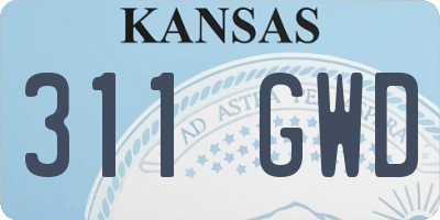 KS license plate 311GWD