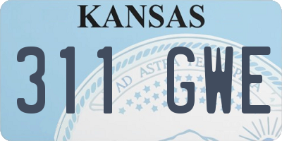 KS license plate 311GWE