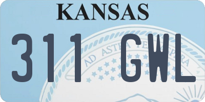 KS license plate 311GWL