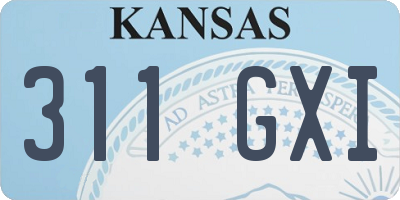 KS license plate 311GXI