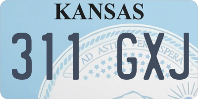 KS license plate 311GXJ