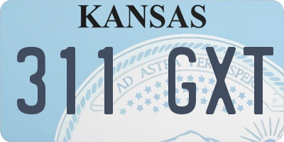 KS license plate 311GXT
