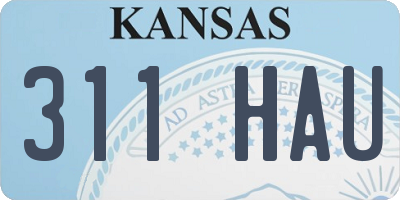 KS license plate 311HAU