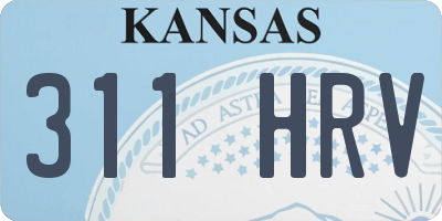 KS license plate 311HRV