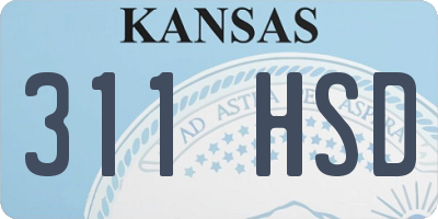KS license plate 311HSD