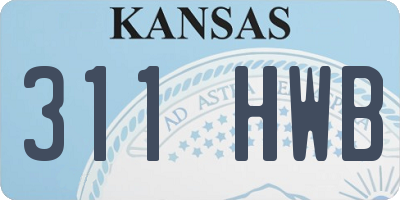 KS license plate 311HWB