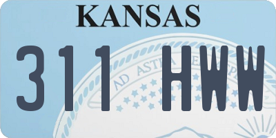 KS license plate 311HWW