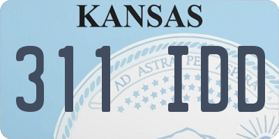 KS license plate 311IDD