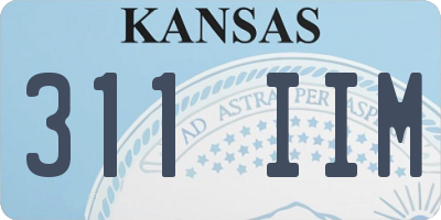 KS license plate 311IIM