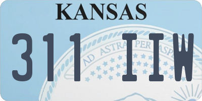 KS license plate 311IIW