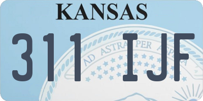 KS license plate 311IJF