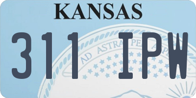 KS license plate 311IPW