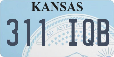 KS license plate 311IQB