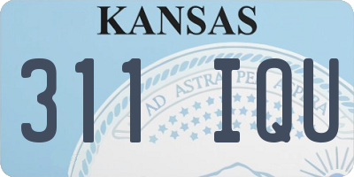 KS license plate 311IQU