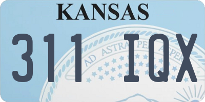 KS license plate 311IQX