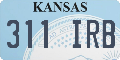 KS license plate 311IRB