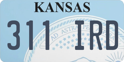 KS license plate 311IRD