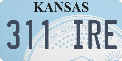 KS license plate 311IRE