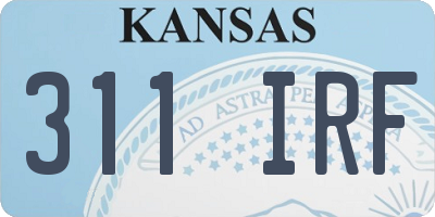 KS license plate 311IRF
