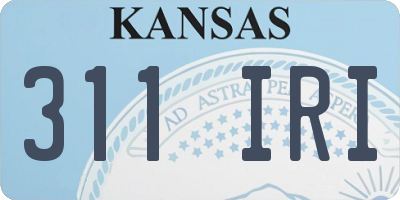 KS license plate 311IRI