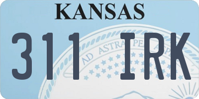 KS license plate 311IRK
