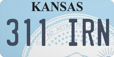 KS license plate 311IRN