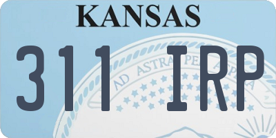 KS license plate 311IRP