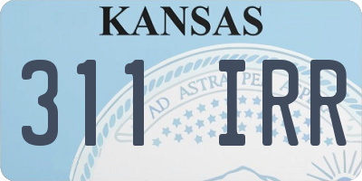 KS license plate 311IRR