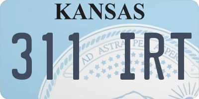 KS license plate 311IRT