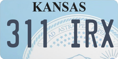 KS license plate 311IRX
