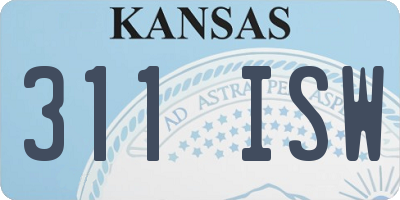 KS license plate 311ISW