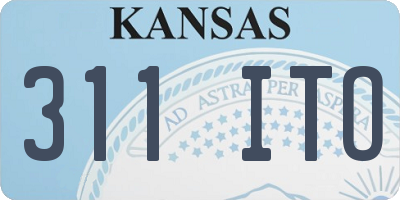 KS license plate 311ITO