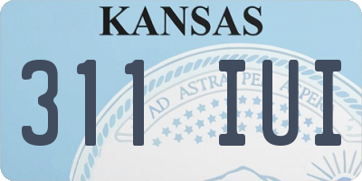 KS license plate 311IUI