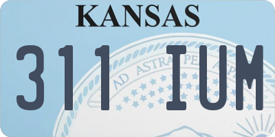 KS license plate 311IUM