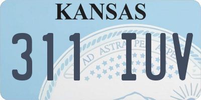 KS license plate 311IUV