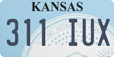 KS license plate 311IUX