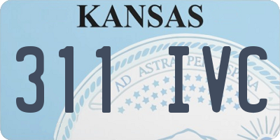 KS license plate 311IVC