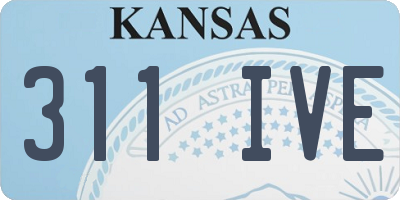 KS license plate 311IVE