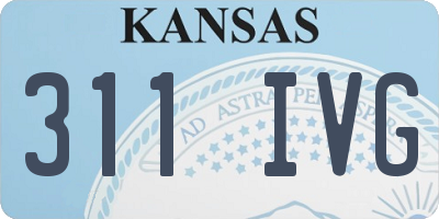 KS license plate 311IVG