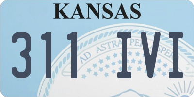 KS license plate 311IVI