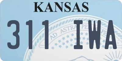KS license plate 311IWA